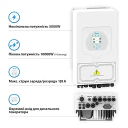 Інвертор Deye SUN-5K-SG03LP1-EU 5kW, 1Ф, 48V 44-00116 5000 Вт (44-00116) - мініатюра 6