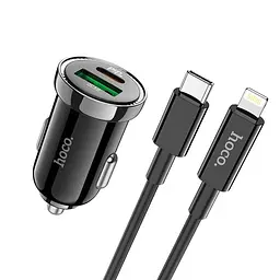 Адаптер автомобильный HOCO Type-C to Lightning Cable Leading car charger Z44 |2USB, 3A, 20W, QC/PD| - мініатюра 2