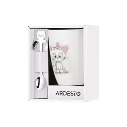 Чашка ARDESTO Cute, 320мл, порцеляна, нержавіюча сталь, білий (AR3040BS) - мініатюра 8