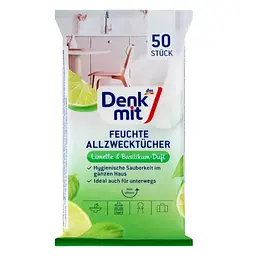 Універсальні вологі серветки DenkMit, лайм і базилік, 50 шт.