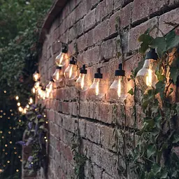 Садова гірлянда Lights4fun на сонячних батареях, 20 прозорих світлодіодних лампочок теплого білого світла — Водонепроникний - мініатюра 2