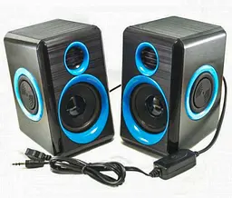 Колонки для ПК акустична система 2.0 живлення від USB акустика FNT FT-165 чорно-синій - мініатюра 2