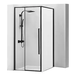 Душова кабіна Rea Solar 90x90 black REA-K6412, Чорний матовий, Універсальна, прозорий