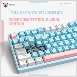 Клавіатура Onikuma геймерська G-32 RGB підсвітка та 3 режима підключення ігрова Bluetooth для ПК Блакитний - мініатюра 3