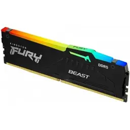 Пам'ять 16Gb DDR5, 5600 MHz, Kingston Fury Beast RGB, Black, 36-38-38, 1.25V, з радіатором (KF556C36BBEA-16)
