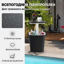 Стіл-холодильник Costway Gobar 3-в-1 з підйомною кришкою 15L чорний - мініатюра 8