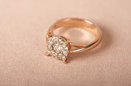Каблучка з червоного і білого золота з діамантами 22 K-0300