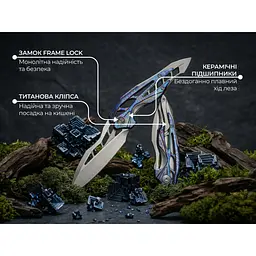 Ніж складаний туристичний Weknife Arrakis (8.8 см) Vanax / Titanium сіро-блакитний - мініатюра 13