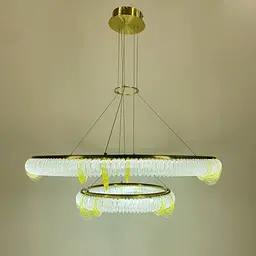 Світлодіодна підвісна люстра у формі подвійного кільця | Арт. D 236-850+450 | Line F - мініатюра 2