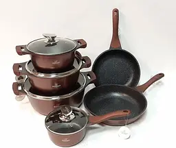 Набір каструль Bohmann BH 60-11 Brown 11 предметів - мініатюра 3