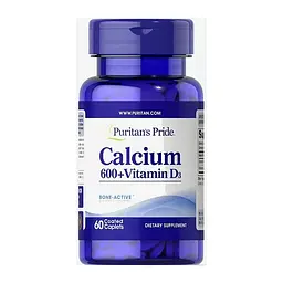 Кальцій та вітамін D3 Calcium Carbonate 600mg + D3 125IU - 60 coated caplets