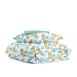 Дитяча постільна білизна в ліжечко MINT FLOWERS, білий (FlowersMintWhite_Dots_140)