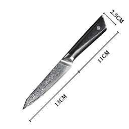 Ніж універсальний Damascus DK-LKB 5007 VG-10 дамаська сталь 67 шарів лезо 13 см - мініатюра 2