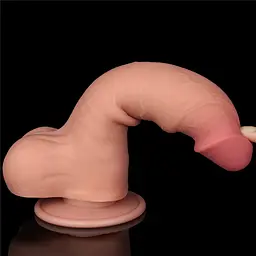 Фалоімітатор Sliding-Skin Dual Layer Dong 8'' 20 см тілесний - мініатюра 10