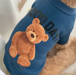 Худі на флісі синє з малюнком для собачки розмір XS