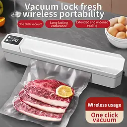Вакуумний пакувальник пакетів Vacuum Sealer / Автоматичний побутовий вакууматор з пакетами, вакуумайзер для пакування та зберігання їжі - мініатюра 5