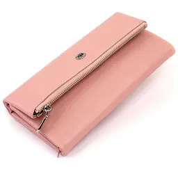 Клатч конверт з кишенею для мобільного жіночий шкіряний ST Leather 19271 рожевий - мініатюра 5