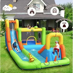 Надувний водний дитячий центр Costway Park Bounce House з гіркою (без вентилятора) - мініатюра 2