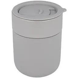Кавові чашки 295 мл з кришками OldBro Cute Travel Mugs з захисним силіконовим чохлом Grey