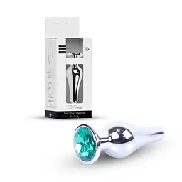 Анальна пробка - Jewellery Silver BUTT PLUG- Green