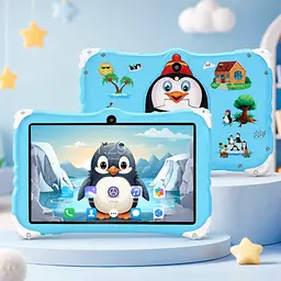 Дитячий планшет Meijiahui K1 Android-15 Penguin / Планшет 7" 6GB / 128GB / Дитячий планшетний ПК з екраном 7 дюймів Синій - мініатюра 3