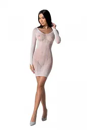 Напівпрозора мінісукня Passion BS101 One Size, white, рукава-мітенки