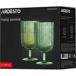 Набір келихів Ardesto 300 мл 2 шт. зелений (AR2630GGR) - мініатюра 4