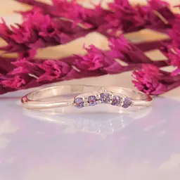Каблучка з червоного золота з аметистами 22 K-0236