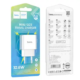 Мережевий зарядний пристрій HOCO C106A Leisure single port charger 10,5W білий - мініатюра 2