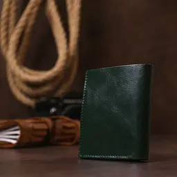 Практичне шкіряне портмоне Shvigel 16504 зелене - мініатюра 10