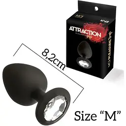 Анальна пробка з кристалом Mai Attraction Toys №48 Black - мініатюра 2