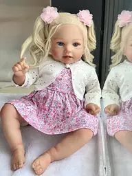 Колекційна силіконова лялька реборн reborn пупс дівчинка блондинка березня Reborn Dolls det0018890 - мініатюра 6