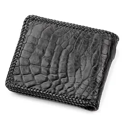 Портмоне з натуральної шкіри крокодила чорне CROCODILE LEATHER 18004 - мініатюра 2