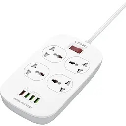 Мережевий зарядний пристрій подовжувач LDNIO SC4407 4 USB 4 розетки 2m білий