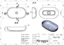 Умивальник Miraggio Mark 625 глянсовий 0002687, Білий - мініатюра 8