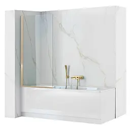 Шторка для ванни Rea Elegant 80 см нерухома gold REA-W5601, Універсальна