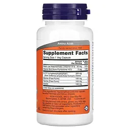 Амінокислота NOW 9-HTP 200 mg, 60 вегакапсул - мініатюра 2