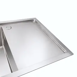 Кухонна мийка Platinum Handmade 780х440х230 L з нержавіючої сталі 3 мм квадратний сифон прямокутна - мініатюра 4