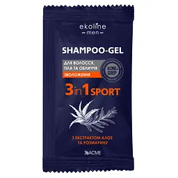 Шампунь універсальний 3в1 Acme EkoLine Men Sport для волосся, тіла та обличчя 15 мл