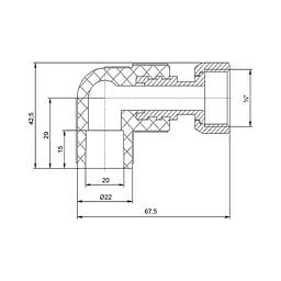 Кутник PPR Blue Ocean з накидною гайкою 20х1/2", 90 ° ВР SD00010053