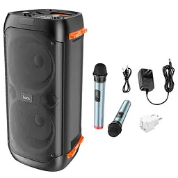 Акустика-караоке Hoco bs53 Manhattan wireless dual mic outdoor BT speaker - мініатюра 3