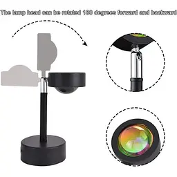 LED лампа для селфі XPRO SUN QS822 з ефектом сонця, з USB-штекером і кнопковим перемикачем (RGB_1741) - мініатюра 4