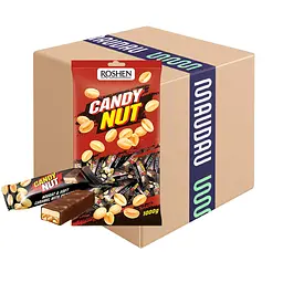 Цукерки Roshen Candy Nut нуга і м'яка карамель з арахісом 1 кг