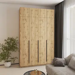 Шафа 4-дверна з антресоллю MebelStar Оскар ДСП BL-B, комплект полиць 160x52x260 см Дуб тахо (MBS-5018)