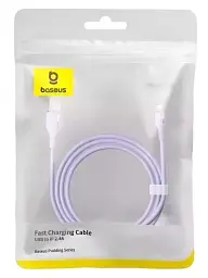Кабель Baseus Pudding Series Fast Charging Cable USB to Lightning 2.4A 2m 2m P10355700511-01 Purple - мініатюра 5
