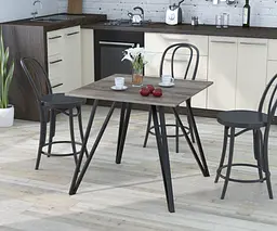Обідній стіл Ліма 80-80 Прямі кути Loft Design (Дуб Палена)