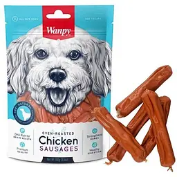 Wanpy Chicken Sausages ванпи курячі сосиски ласощі для собак 0.1кг