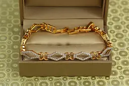 Браслет Xuping Jewelry ромби з родієм 19 см 7 мм золотистий