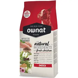 Сухий корм Ownat Classic Energy для дорослих собак з високим рівнем фізичної активності, з куркою, 4 кг