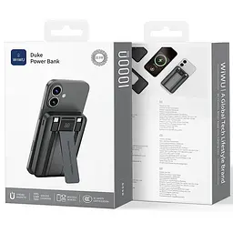 Портативний ЗП Power Bank WIWU Wi-P061 22.5W+PD20W з БЗП+iWatch with cable 10000 mAh Black - мініатюра 3
